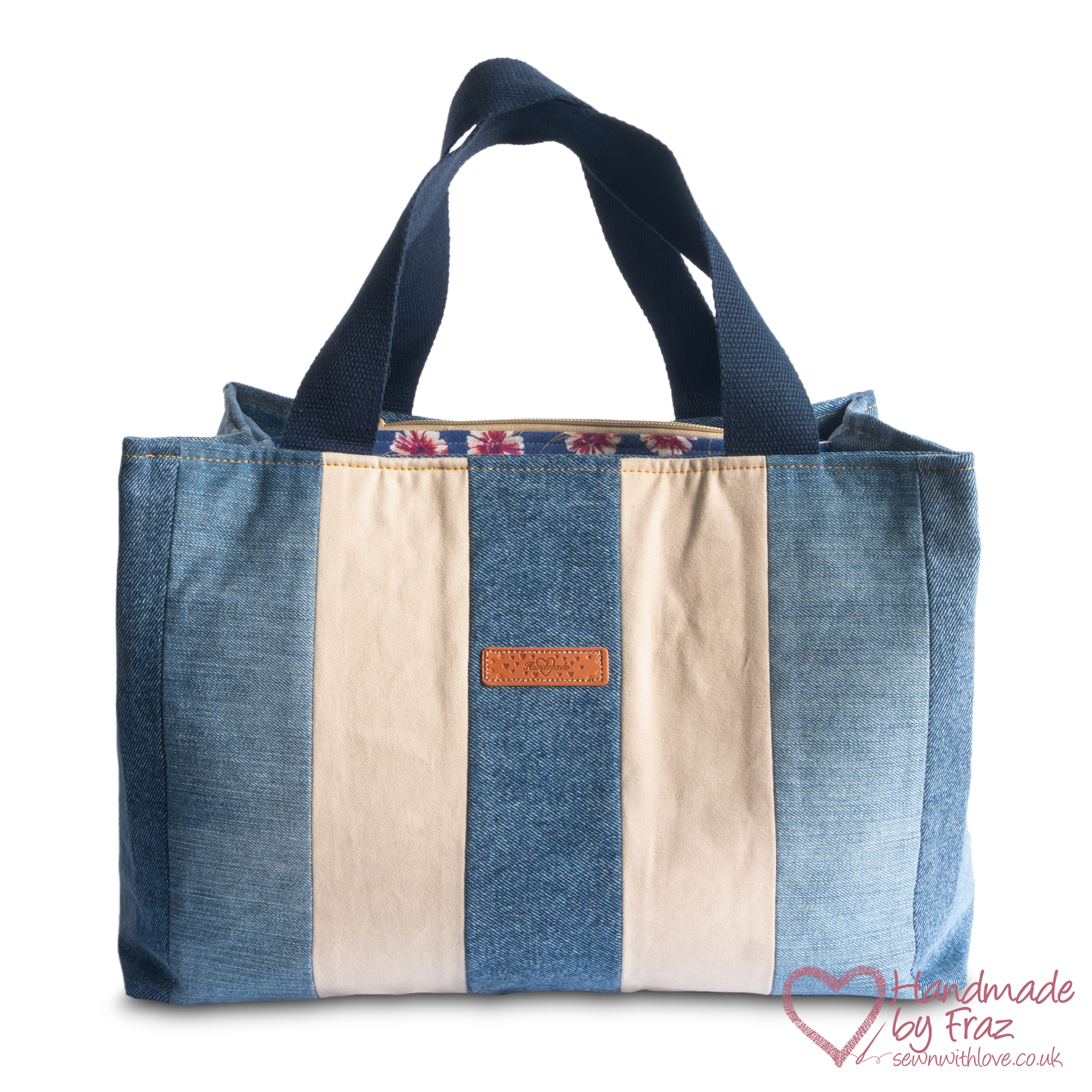 Denim Multi Pocket Tote Bag