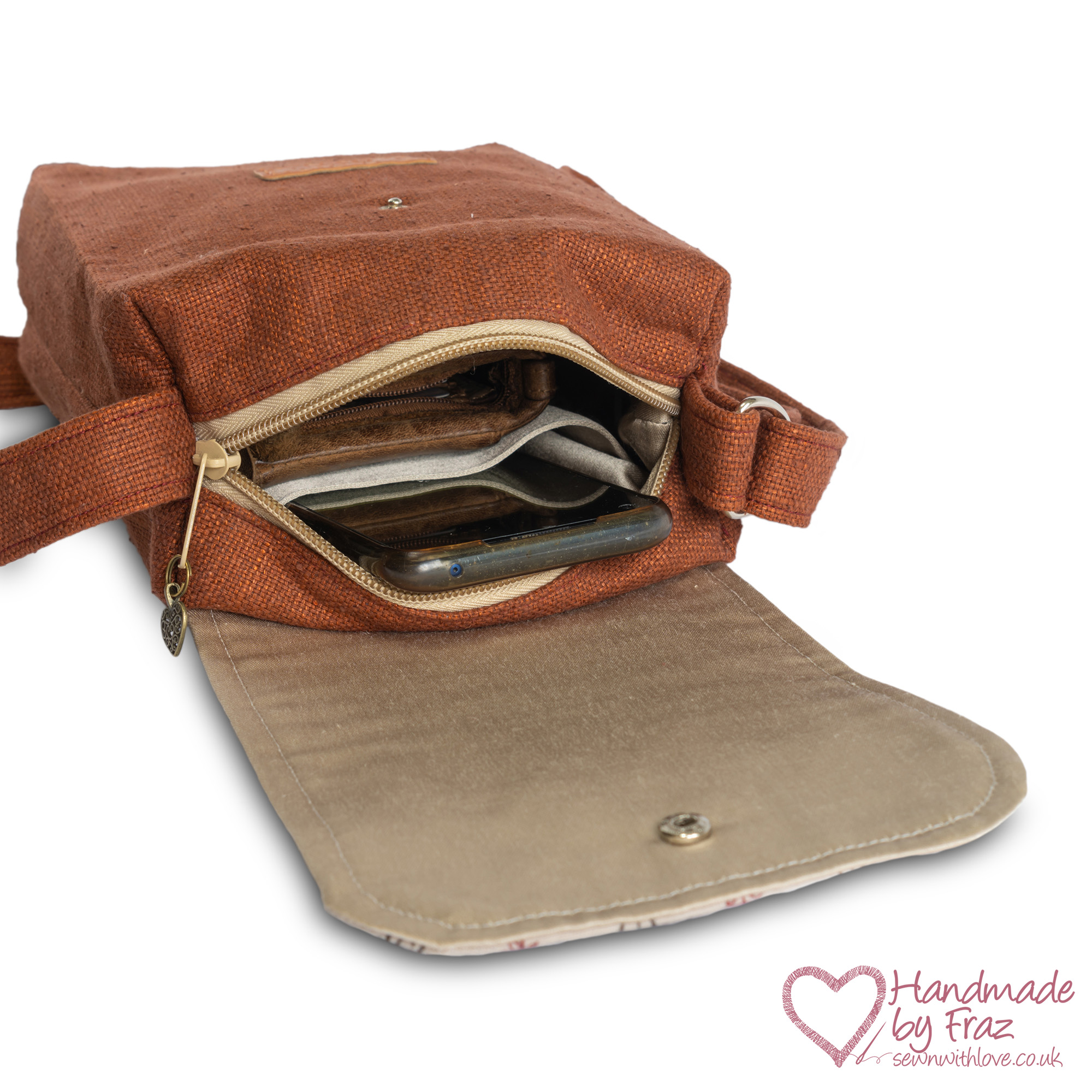 Canvas Cross Body/Shoulder Bag Interior