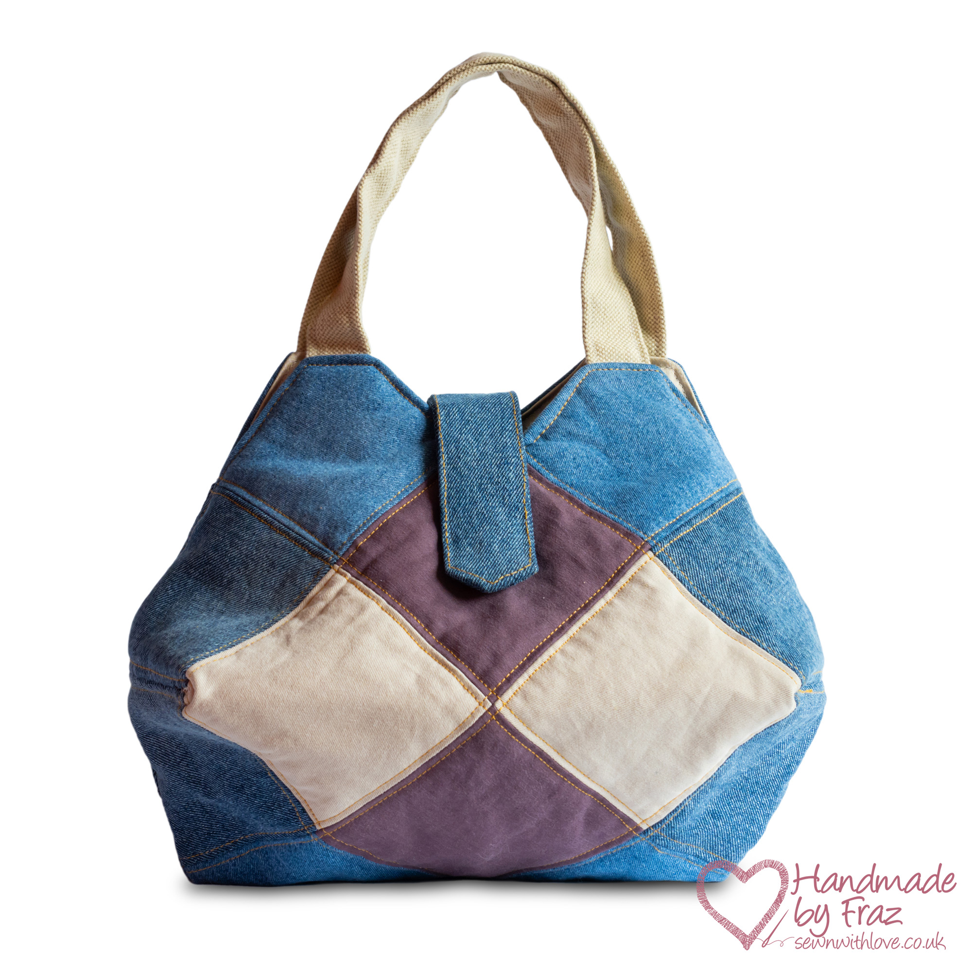 Diamond Patchwork Denim Handbag