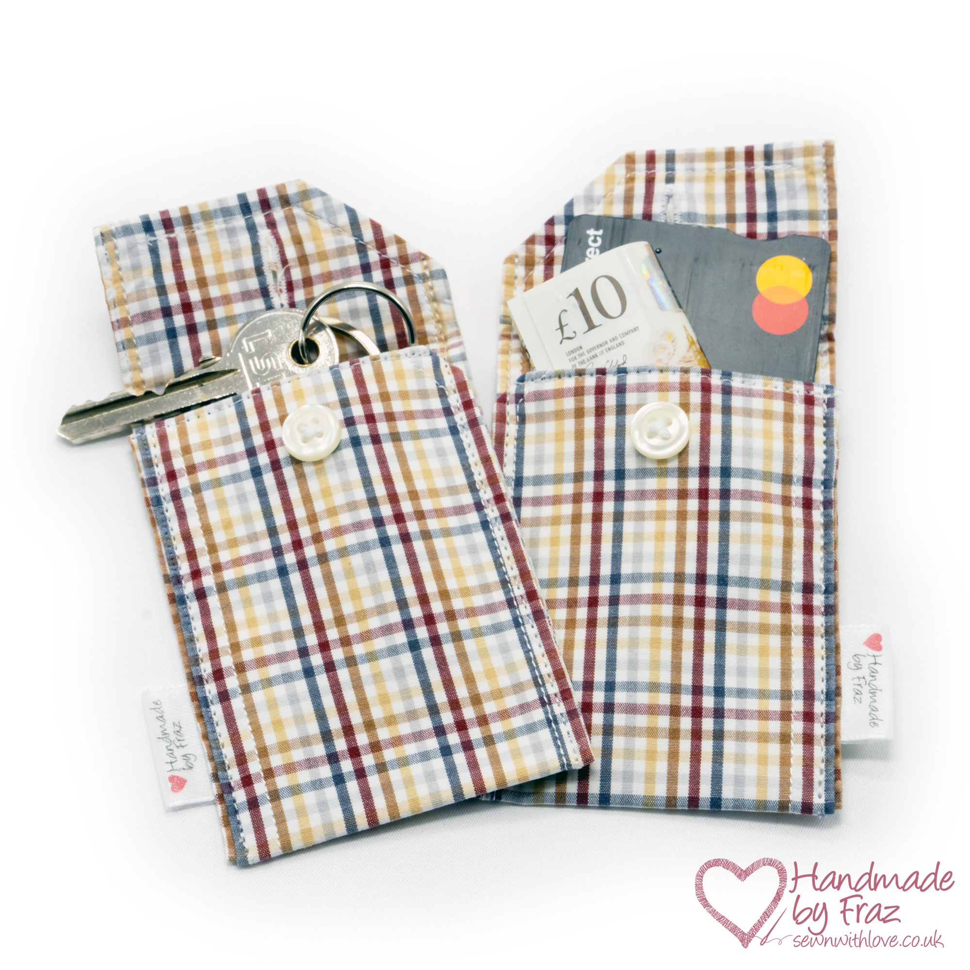 Checked Shirt Cuff Coin Purse