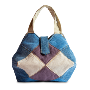 Quilted Patchwork Diamond Denim Handbag